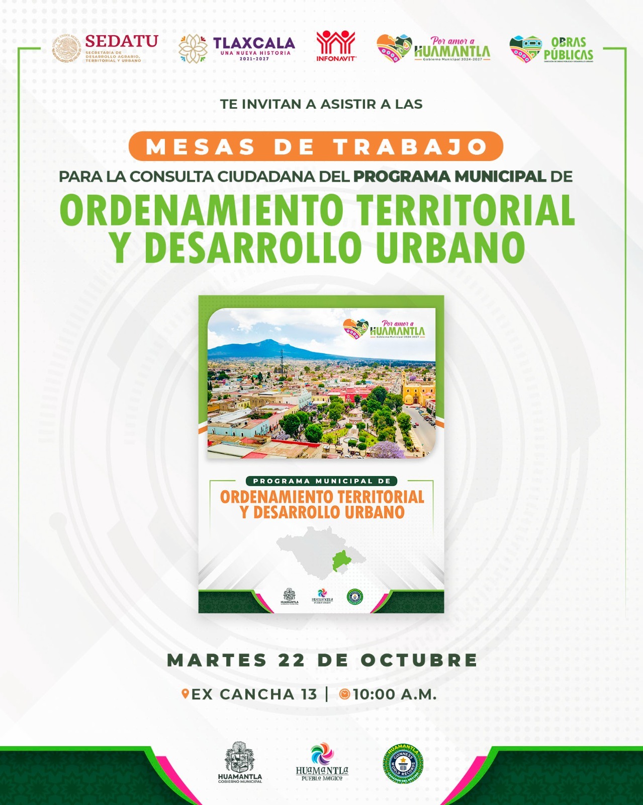 Invita Huamantla a mesa de consulta sobre reordenamiento territorial y desarrollo urbano